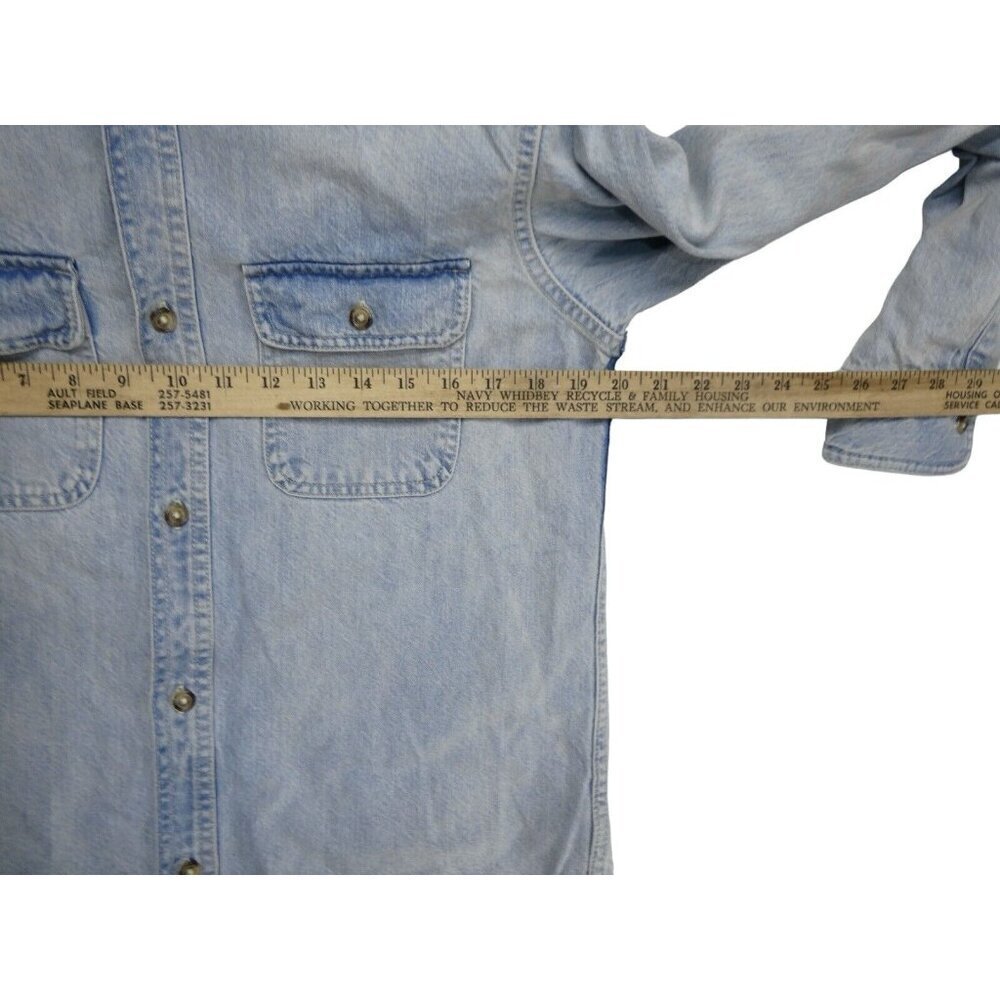 OLD NAVY Shirt Mens S‎ WORK WEAR Denim Heavy-Duty Long Sleeve Button Up Blue - Picture 3 of 8